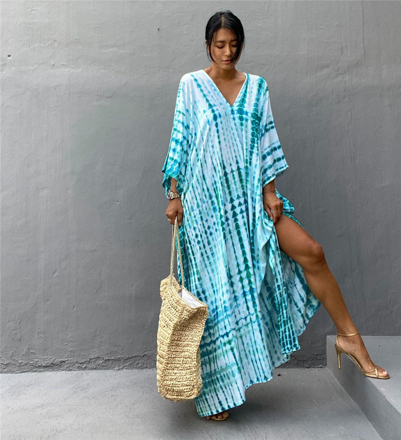 Grande taille femmes maillots de bain longue plage couvertures caftan décontracté Caftan robe maillots de bain couverture ups