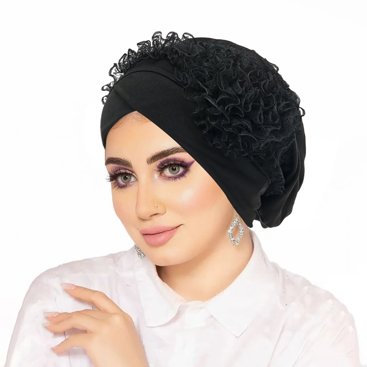 Musulman sous Hijab casquette dentelle fleur Turban chimio casquette chapeau musulman intérieur Hijab islamique Turban chapeaux femme Bonnet accessoires