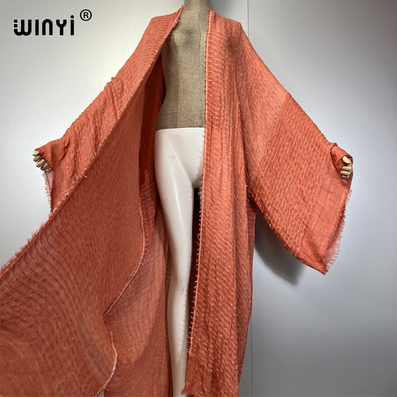 WINYI plage kimono caftan maillots de bain Cardigan sexy robe de soirée abaya dubaï luxe couvertures tenues de plage femmes maxi manteau