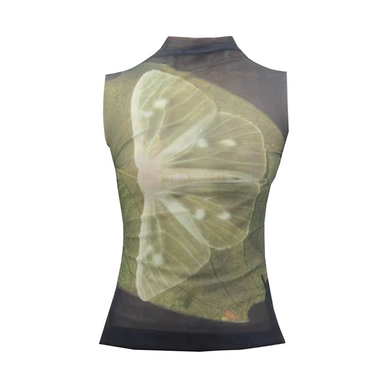 Genayooa Y2k hauts en maille t-shirts sans manches Patchwork débardeurs mode coréenne Grunge esthétique voir à travers les hauts d'été réservoirs