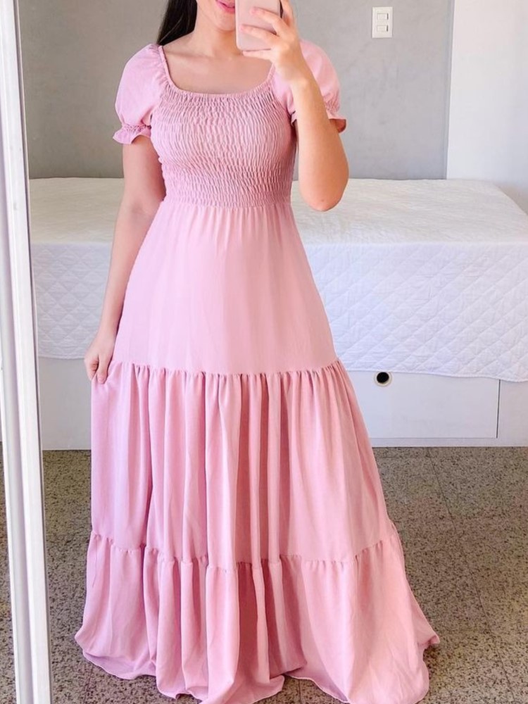 Robe longue à fleurs style bohème pour femmes, vêtements pour femmes européennes et américaines, épaules dénudées, parfumée, couleur unie, nouvelle collection printemps été