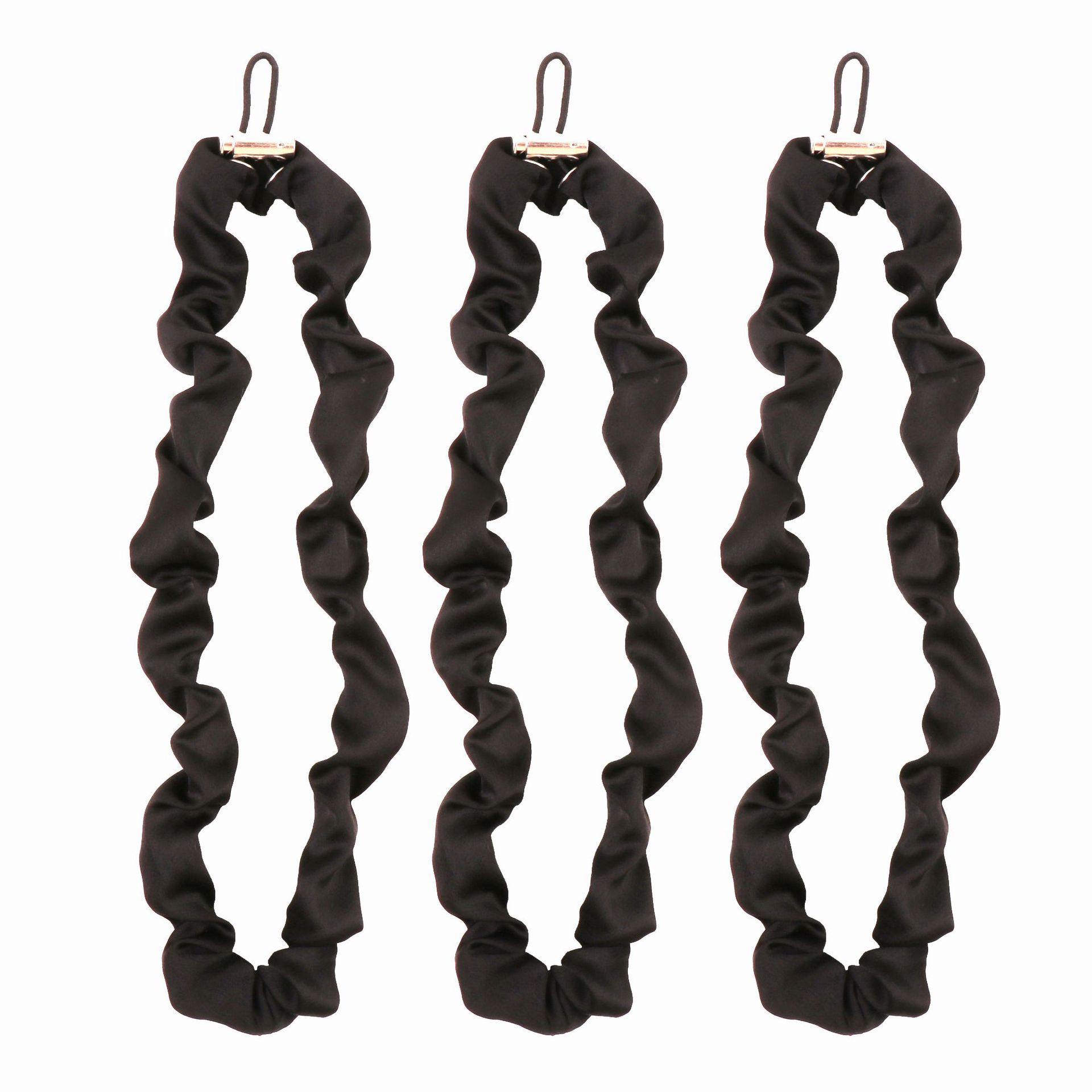 3 élastiques à cheveux en satin, haute élasticité, réglables, durables, sans dommages, pour cheveux épais