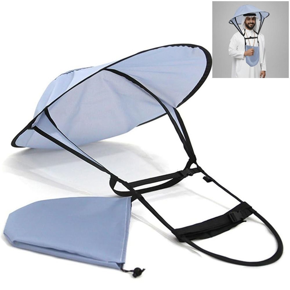 Chapeau de prière portable de haute qualité, pliable, en polyester, type parapluie, facile à utiliser, léger, pare-soleil, couvre-chef pour l'extérieur