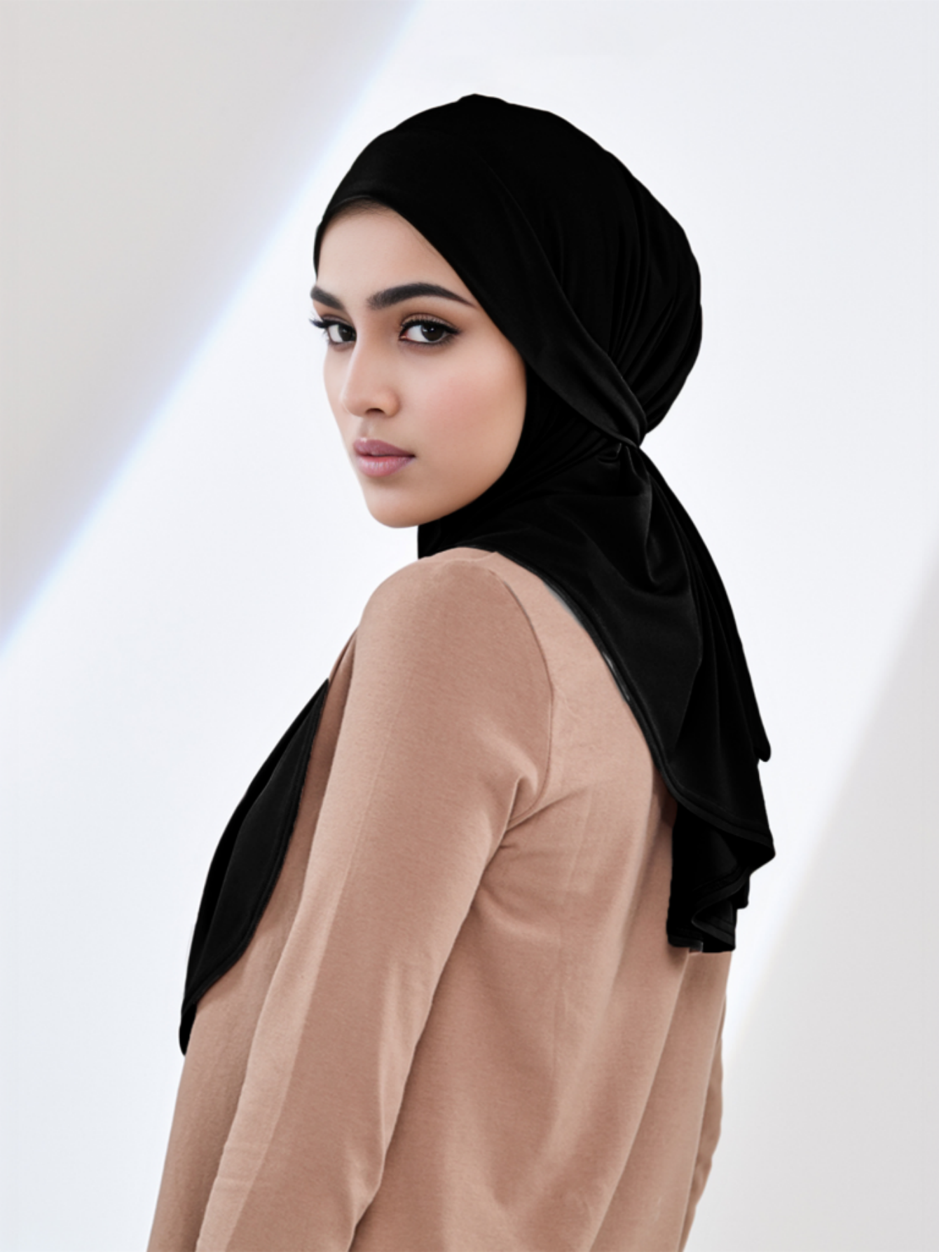 Hijab prêt-à-porter avec sangle, foulard instantané en jersey musulman, voile islamique uni, foulard femme musulmane, bandana.