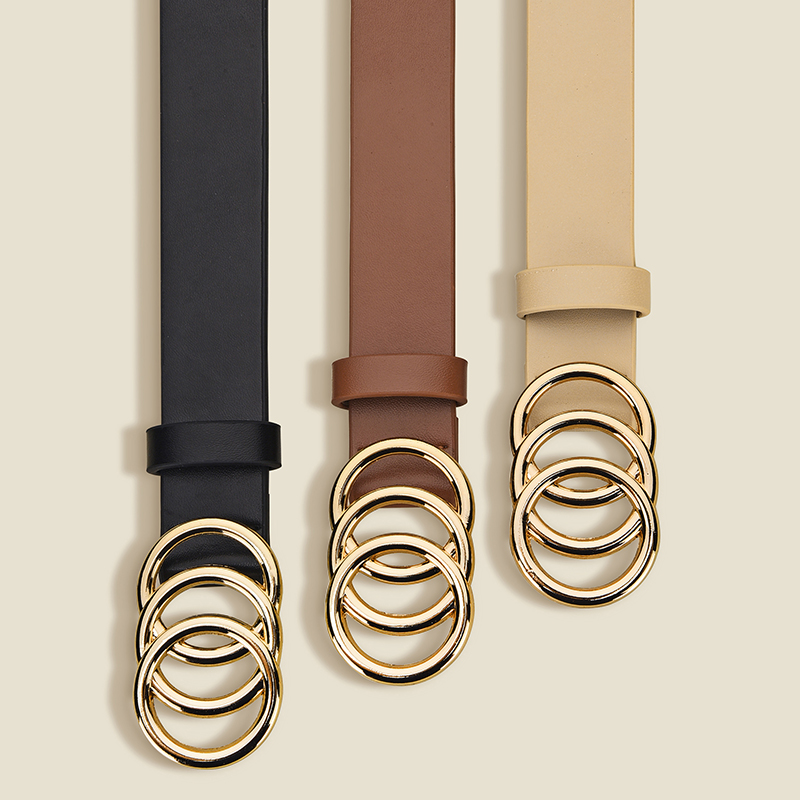Ceinture à boucle ronde pour femmes, Simple, associée à une jupe, accessoires en jean, ceinture de Banquet, cadeaux