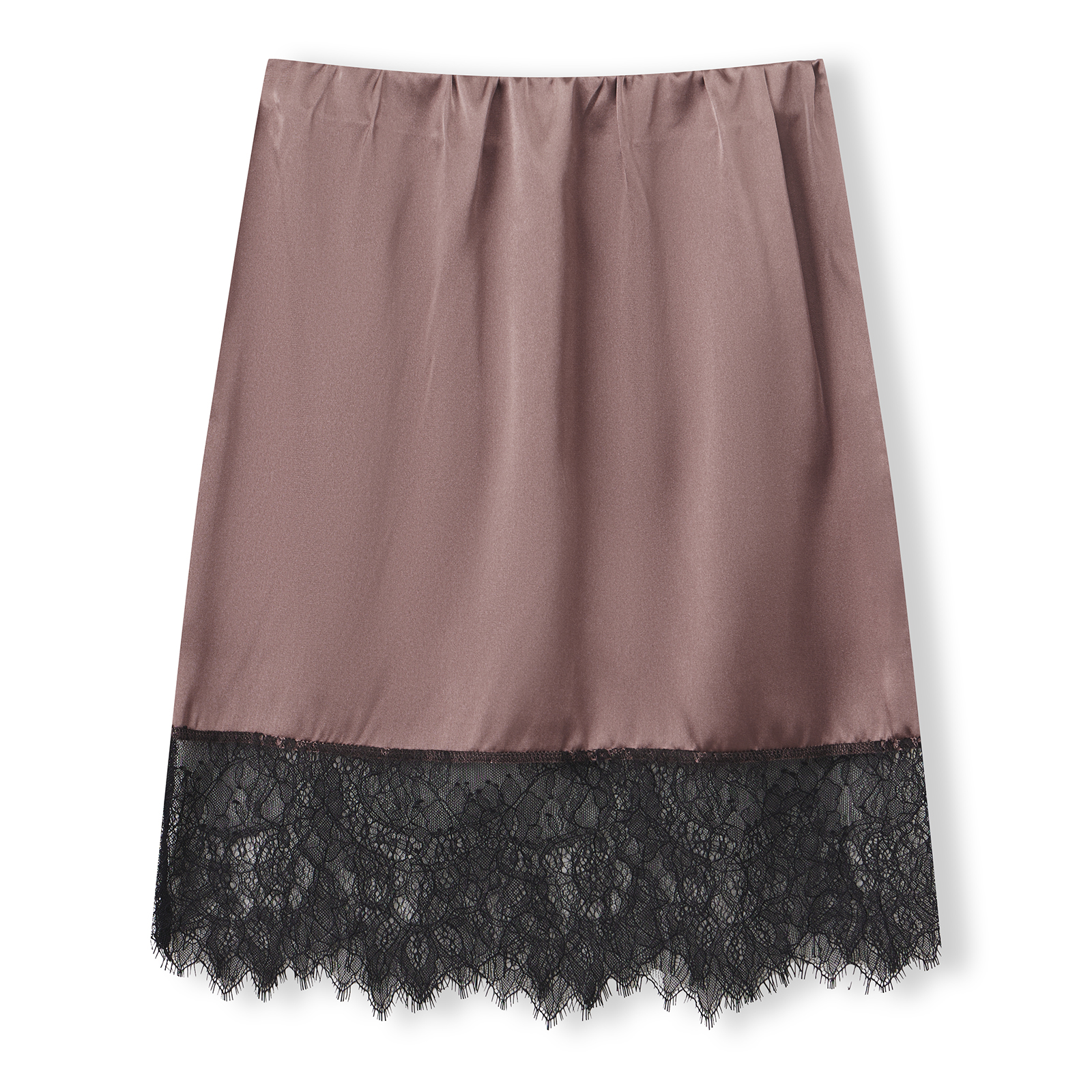Mini-jupe nuisette en satin pour femme, avec bordure en dentelle et patchwork, sous-jupe soyeuse Y2K taille basse coupe trapèze