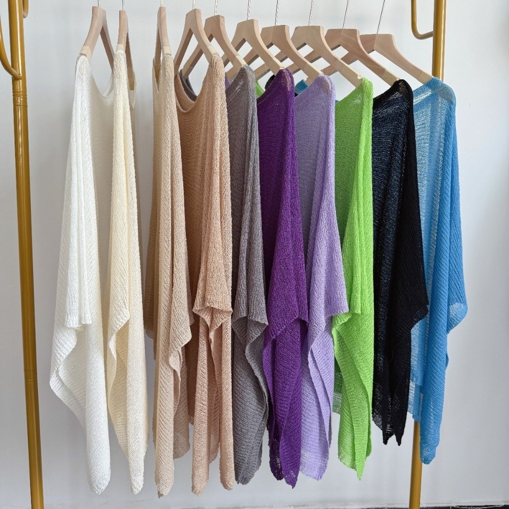 Poncho décontracté en crochet à épaules tombantes, transparent, irrégulier, cache-maillot de plage, crop top multi-usage, tenues de vacances