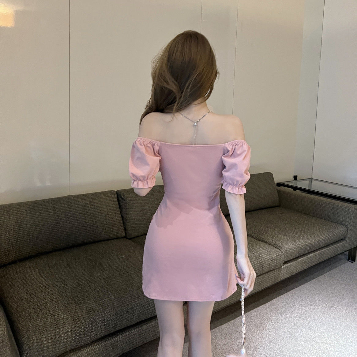 Robe à manches bouffantes pour femmes en 2025, Sexy, col en v, coupe basse, à volants, plissée, pour couvrir le ventre et rendre l'apparence amincissante
