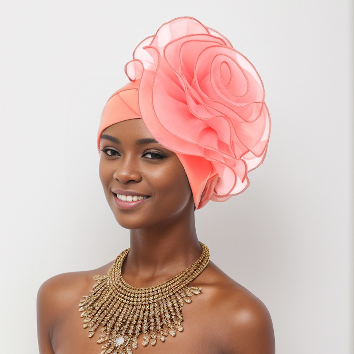 Turban à fleurs pour femmes, bonnet musulman, couvre-chef féminin, fête de mariage, pièce de sauna, accessoires pour cheveux