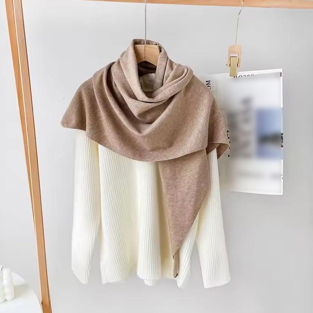 Mode coréenne Triangle écharpe châle femmes cou enveloppement laine mélangée femme épaissi chaud épaule châle cadeau d'hiver