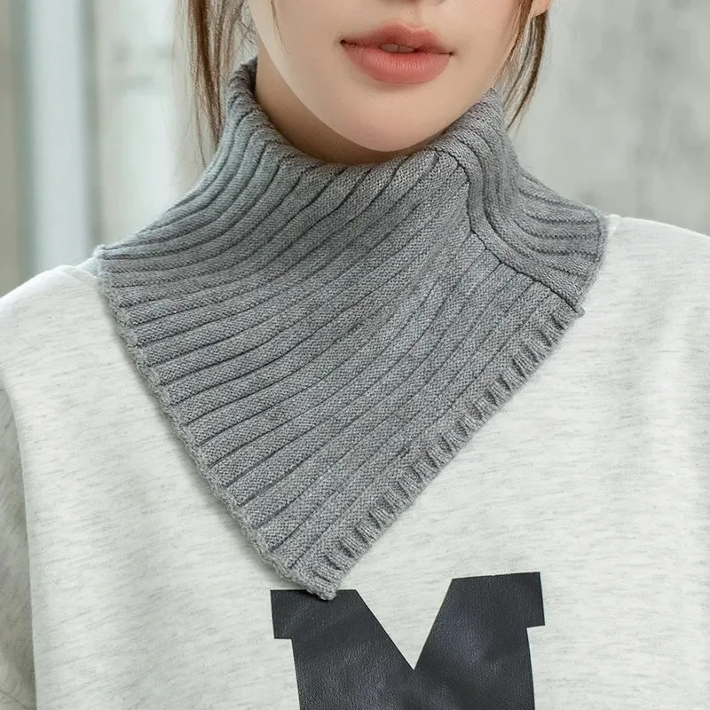 Mode couleurs foulard chaud résistant au froid enveloppement dame extérieur hiver tricoté écharpe anneau haute élastique laine col haut pour les femmes