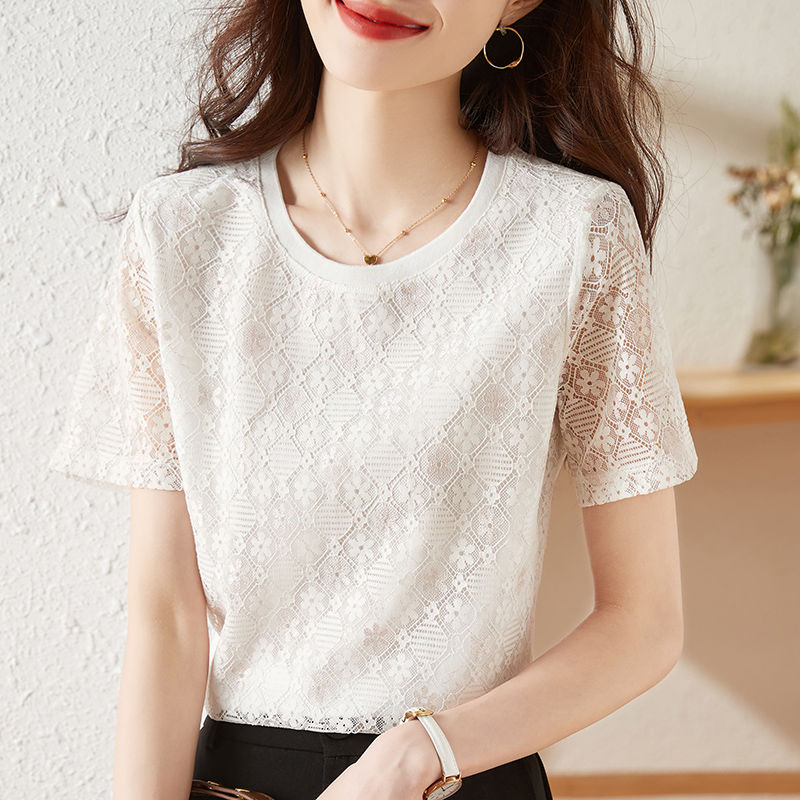 Chemise et chemisier en dentelle pour femmes, hauts simples, vêtements populaires coréens, bon marché, élégants, mode, offre Premium 2025