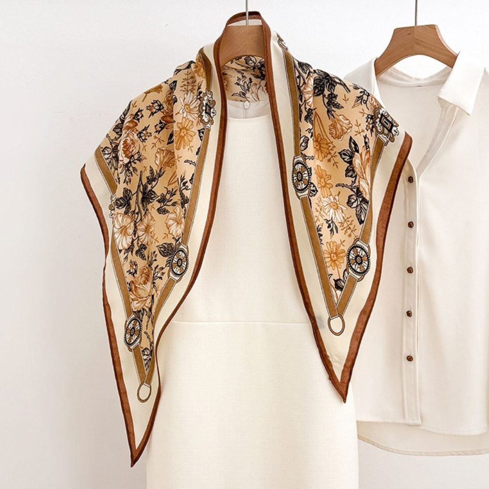 Écharpes en satin doux imitation soie, foulard carré floral de printemps pour femmes, bandanas, hijab de luxe, foulard élégant, châles
