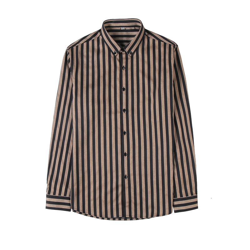 Chemises rayées à manches longues pour hommes, vêtements de luxe coréens, grande taille, coupe couvertes, chemise sociale décontractée, robe pour hommes