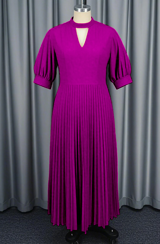 Robe d'église élégante pour femmes, ligne A, col rond, manches courtes bouffantes, plissée, taille haute, chic, Noble, soirée formelle, africaine, nouvelle collection