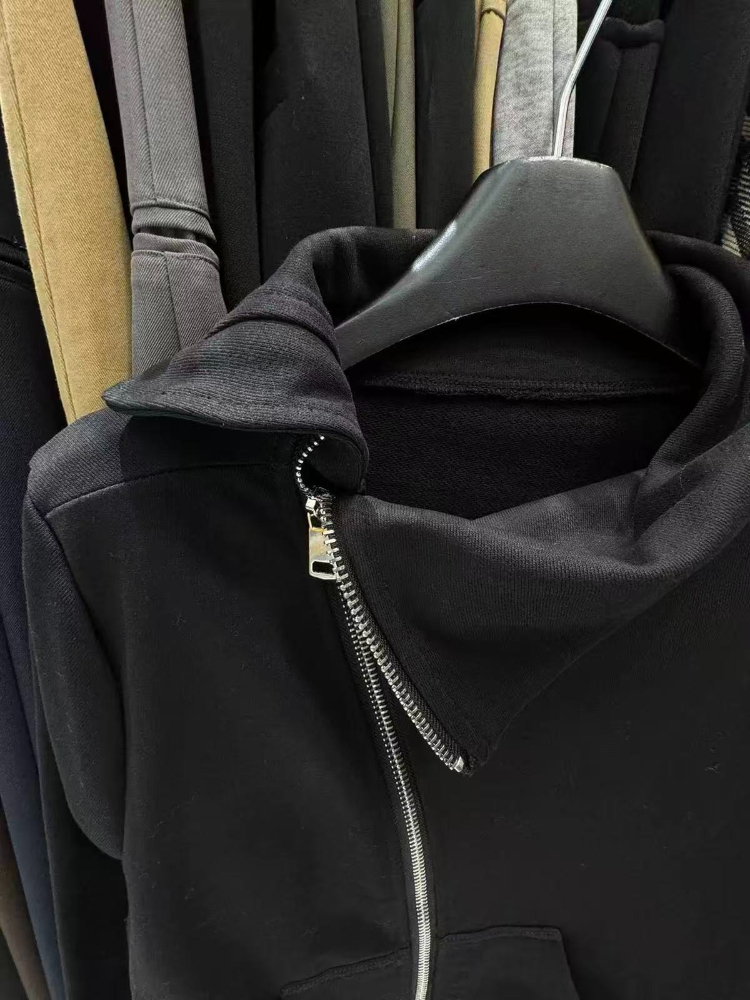 Veste à capuche et manches longues pour femme, mode coréenne, automne-hiver, Cardigan ample décontracté, haut Harajuku, couleur unie, vêtements à fermeture éclair Y2k, 2025