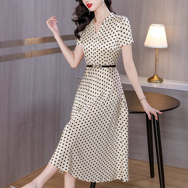 2025 Women Dot Solid Satin Vintage Luxury Bodycon Dress Chinese Style Silk Midi Dress Summer Elegant Casual Night Party Vestidos