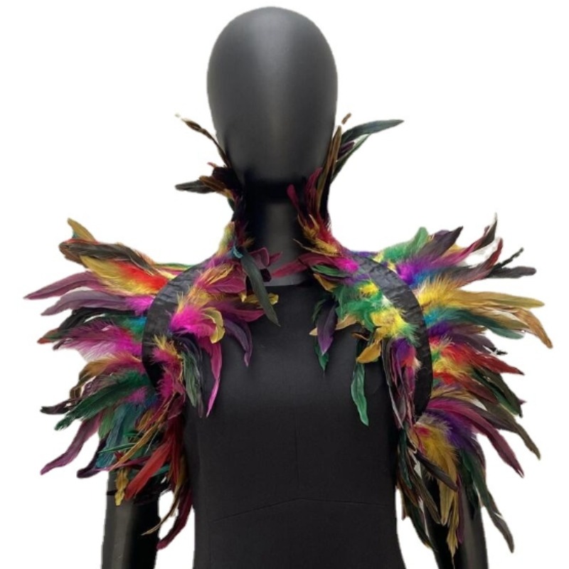 Châles robe Cape écharpe blanche fête de mariage châle turquie Y2k Cosplay plume Halloween Snood enfants Style gothique femmes fourrure
