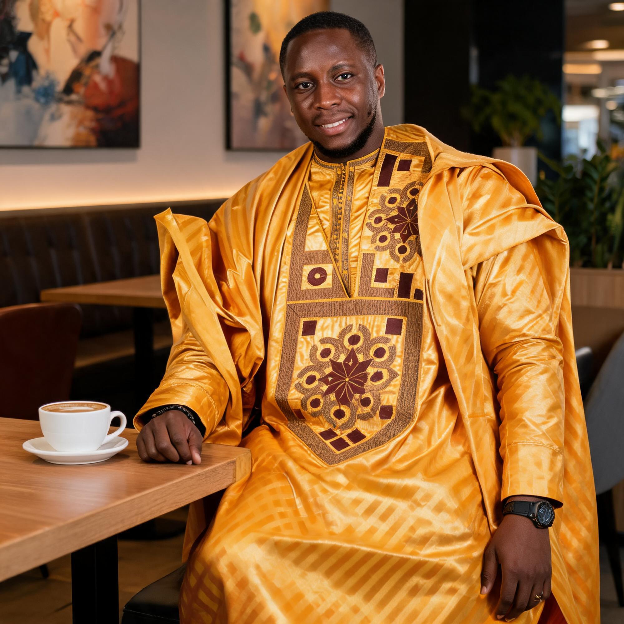 Vêtements africains pour hommes, ensemble traditionnel en bazin riche avec broderie, haut à manches longues, 3 pièces