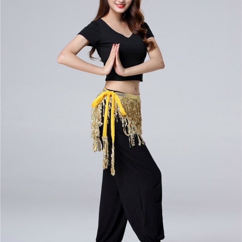 Robe de danse du ventre pour femmes, ceinture en chaîne de taille, accessoires de spectacle sur scène Hula brillant, accessoire de Costume de danse du ventre, jupe de danse du ventre