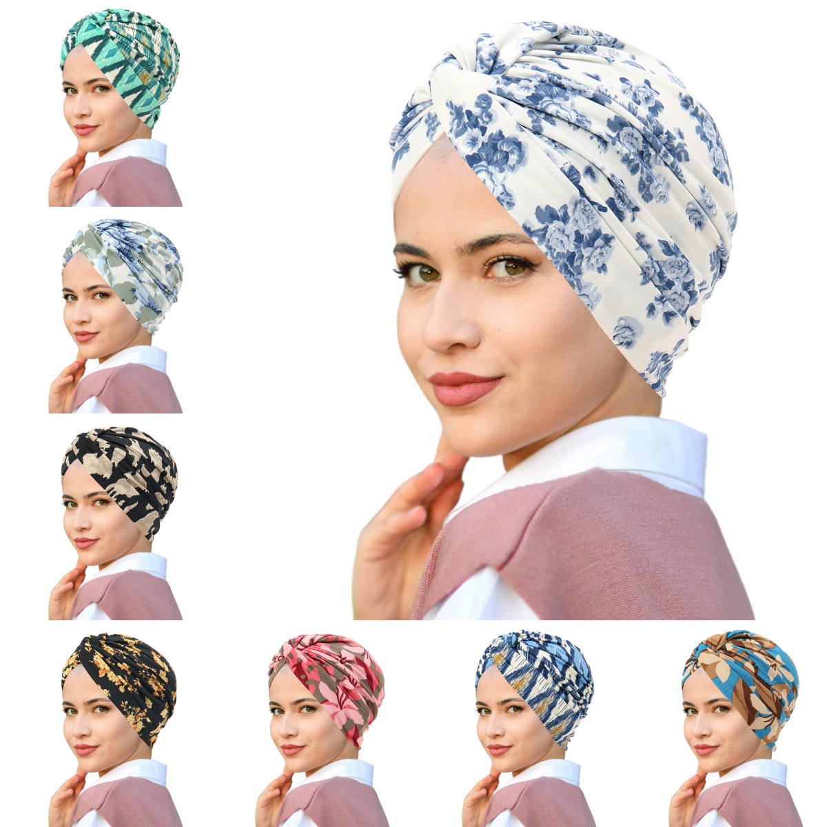 Nouveau doux élastique coloré musulman intérieur Hijabs femmes islamique musulman Hijab instantané Turban casquette pour dames rayure bohême imprimer
