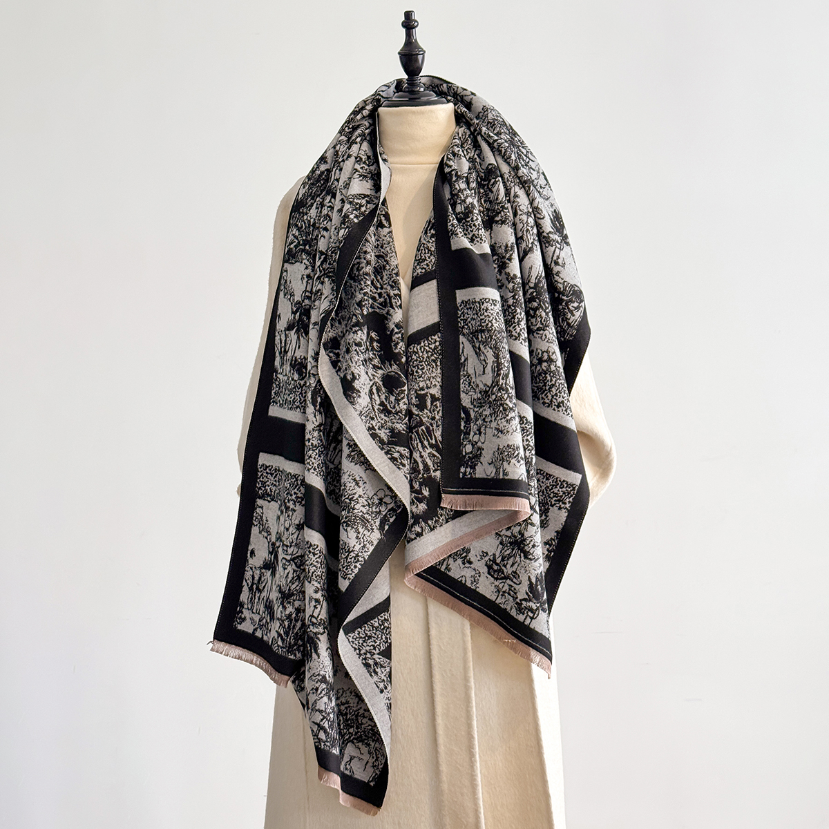 Luxe hiver cachemire écharpe femmes 2025 Design chaud Pashmina couverture Poncho foulards femme châle enveloppes épais Foulard Bufanda