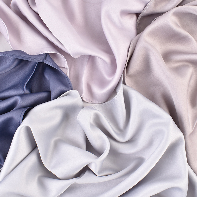 Foulard carré en satin mat pour femme, hijab uni, châle, écharpe, bandeau, bandana islamique