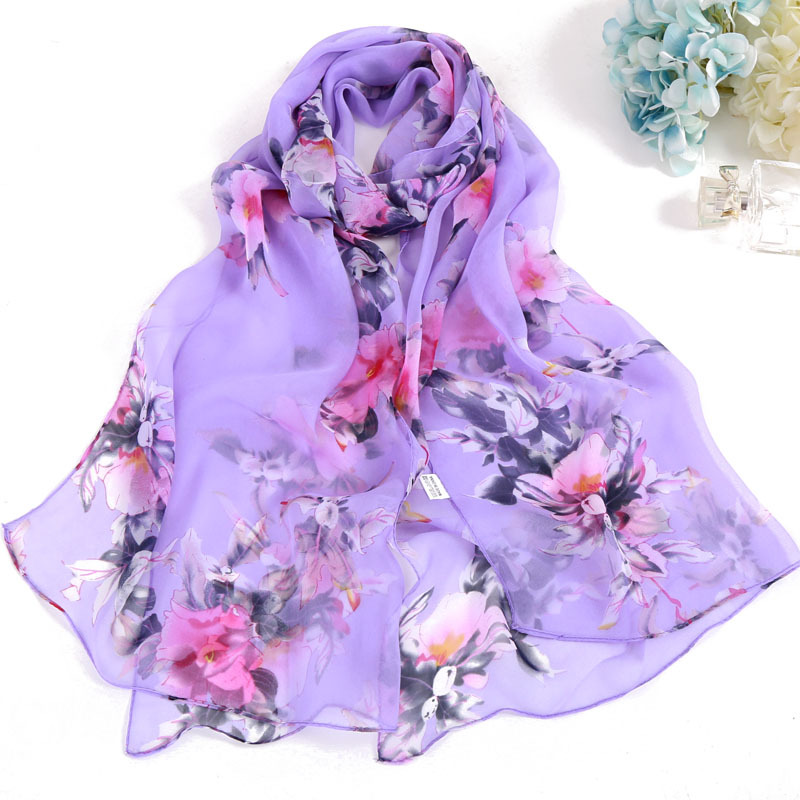 Foulard en Mousseline de Soie Imprimé Floral pour Femme, Châle observateur et Fin, Protection Solaire, Bande de Sauna de Plage Ronde, Printemps et Été