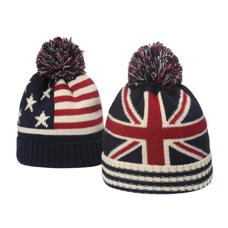 Bonnet d'hiver en tricot à revers pour hommes et femmes, bonnet chaud pour jeunes garçons et filles, sensation américaine, sports de plein air, casquettes de ski et de randonnée