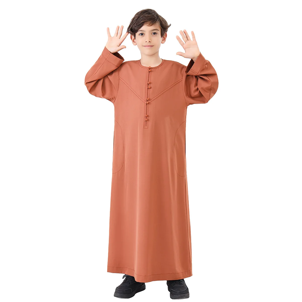 Eid garçons vêtements musulmans Robe arabe saoudienne enfants Abaya caftan prière Islam vêtements enfant Abaya Robe Ramadan Jubba Thobe Djellaba
