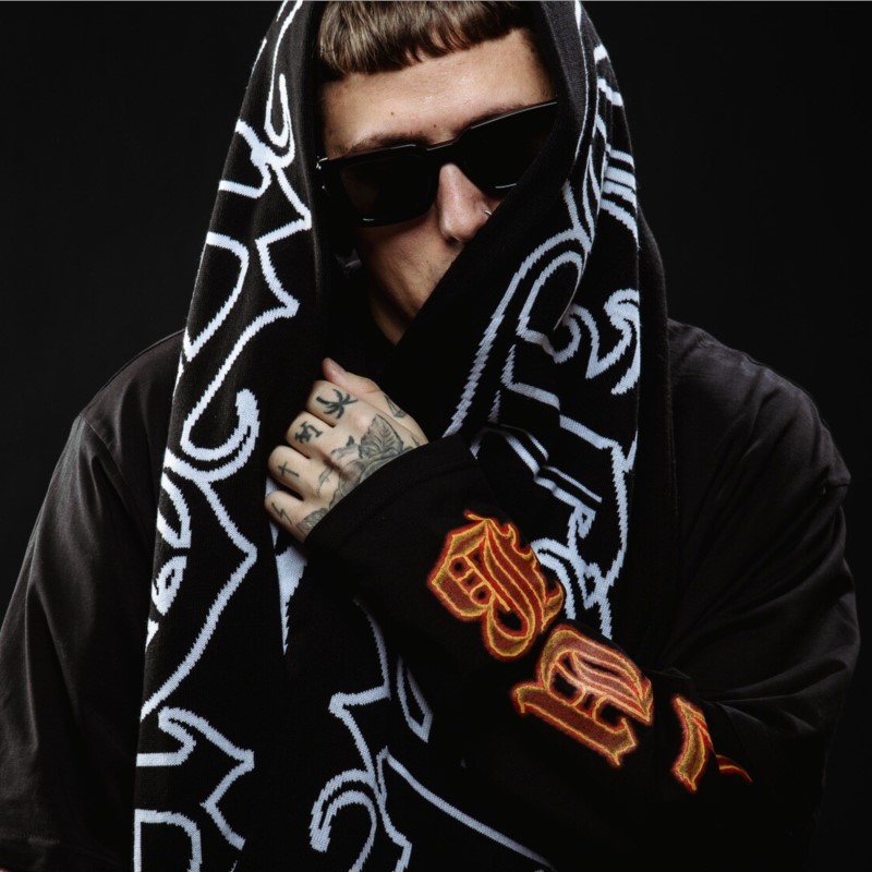 Hip Hop hiver femmes tricot foulards Satan Club graphique Harajuku hommes unisexe chaud châle foulards gothique Kpop écharpe Y2K Streetwear
