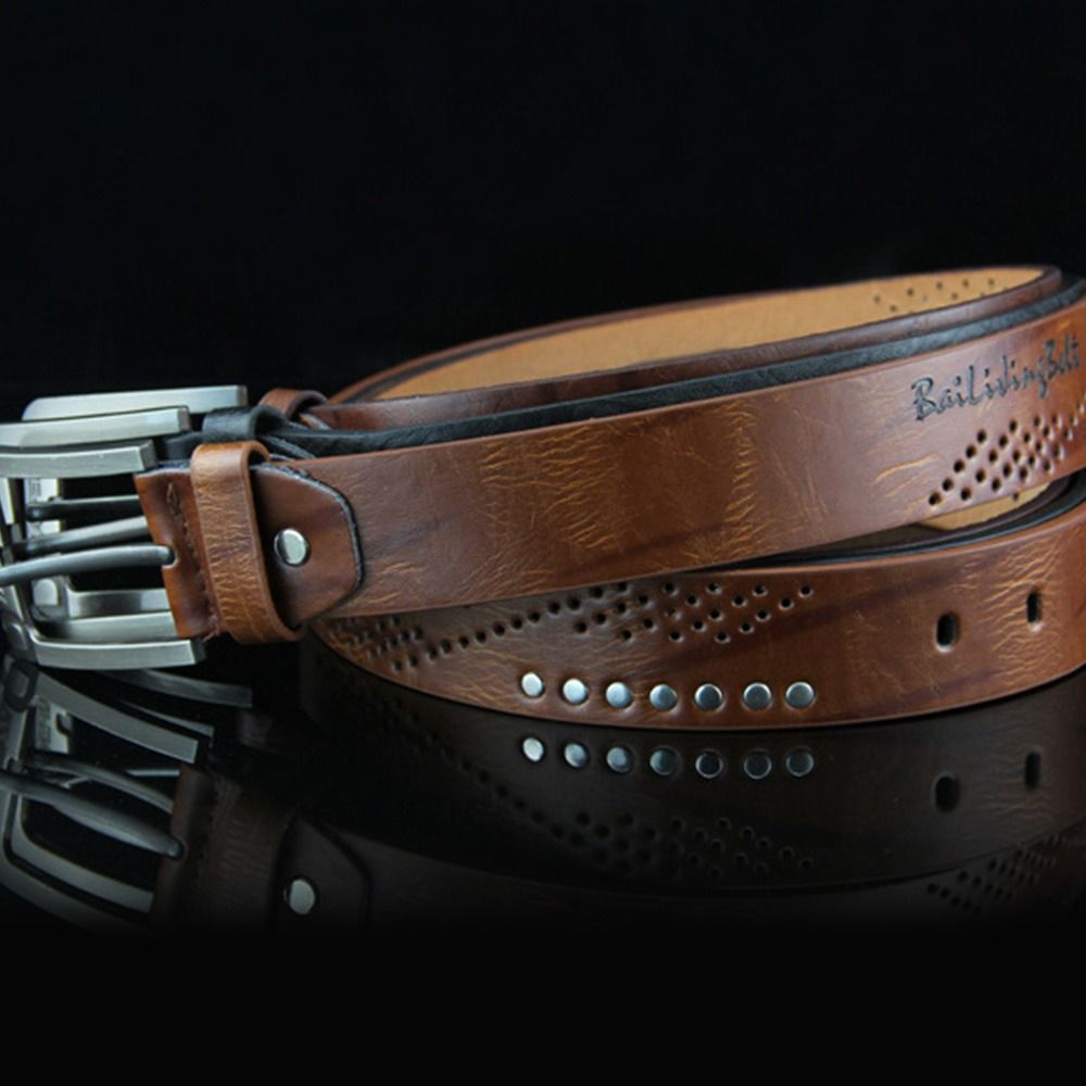 Ceinture en cuir décontractée pour homme, style mode, avec boucle ardillon, pour pantalon