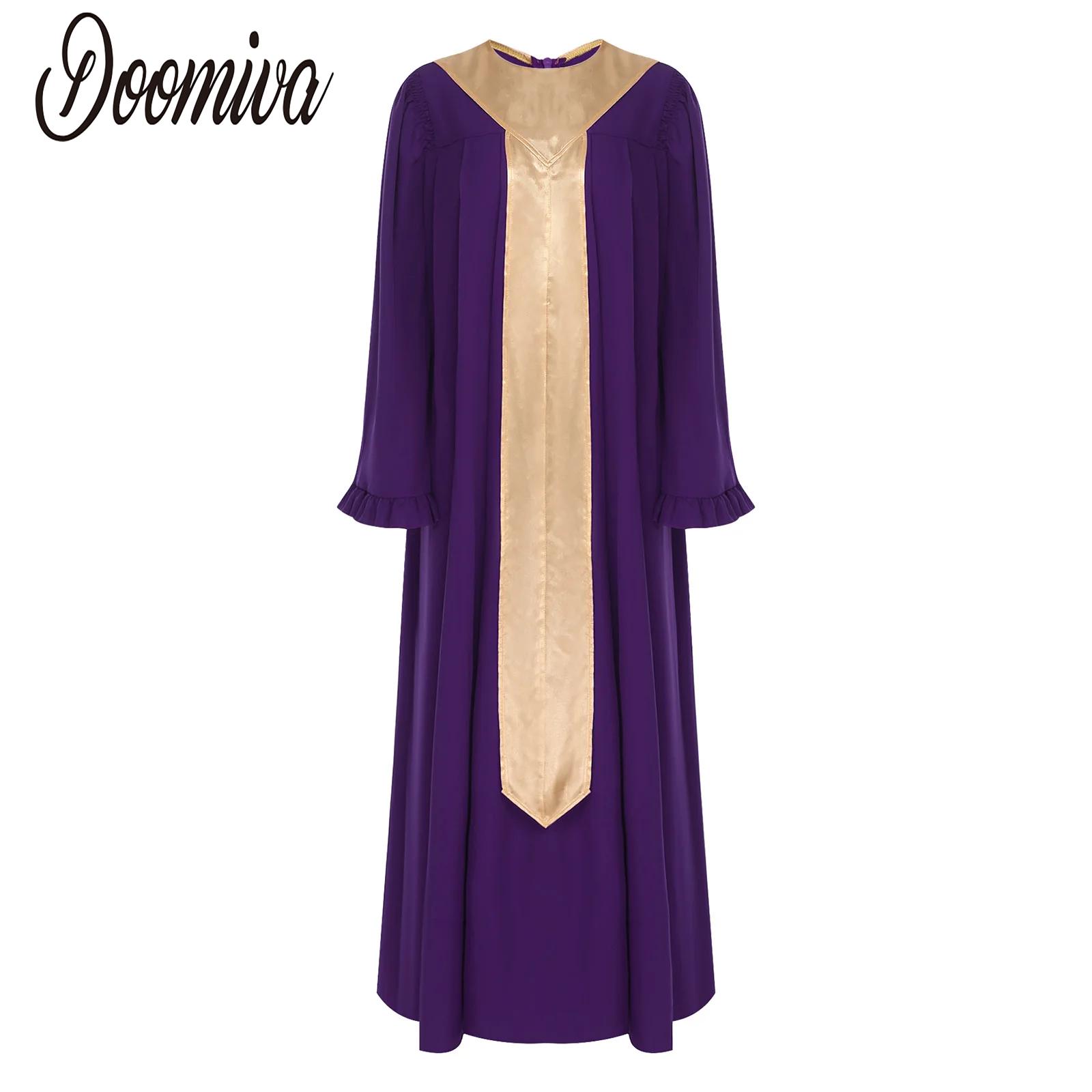 Robe de cosplay pour femme, pasteur chrétien, prêtre, robe de chorale d'église, robe de danse liturgique, robe de culte pour performance d'Halloween