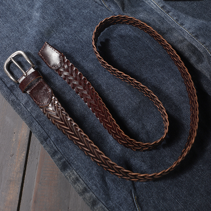 Ceinture kie tissée pour femme, rétro, minimaliste, boucle à aiguille, ceinture d'étudiant décontractée et polyvalente, jeans, à la mode