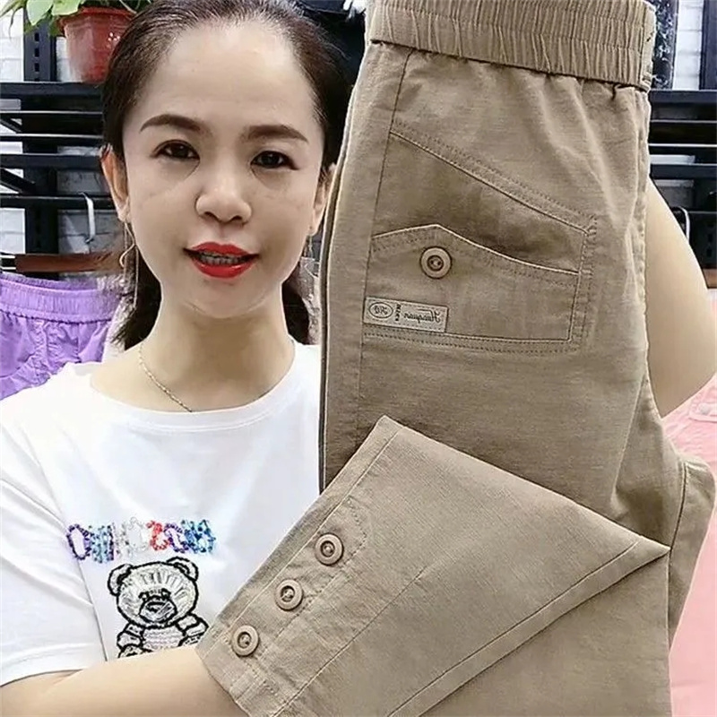 Pantalon coréen pour femmes, taille haute, en coton et chanvre, décontracté, Slim, taille haute, ample, Harun, pour dames, nouvelle collection été 2026