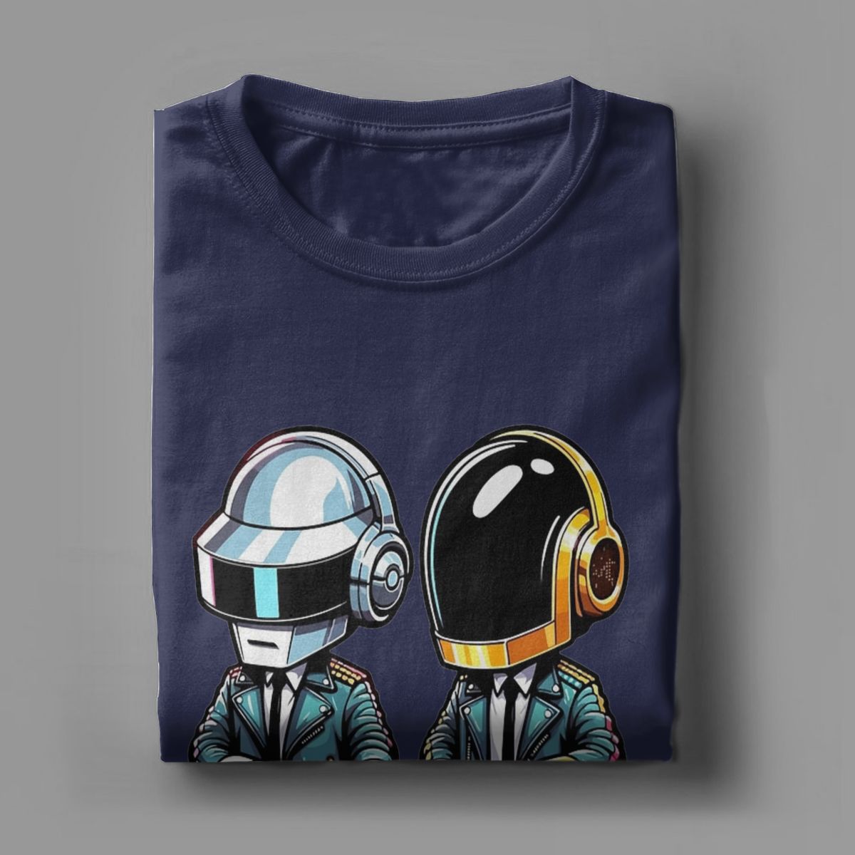 T-shirt manches courtes col rond homme, estival et humoristique, en coton, Daft Punk