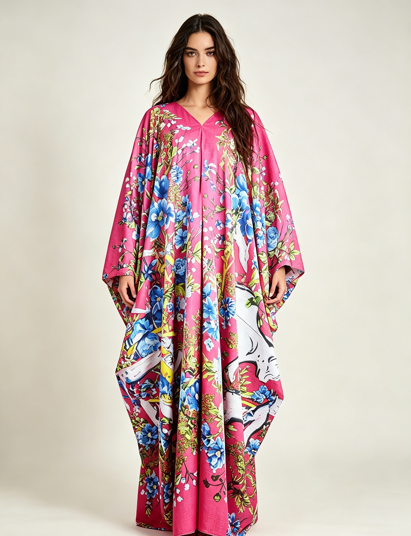 Robe longue à fleurs style Boho pour femmes africaines, tenue de plage, col en v, kaftan, musulman, Ramadan, été