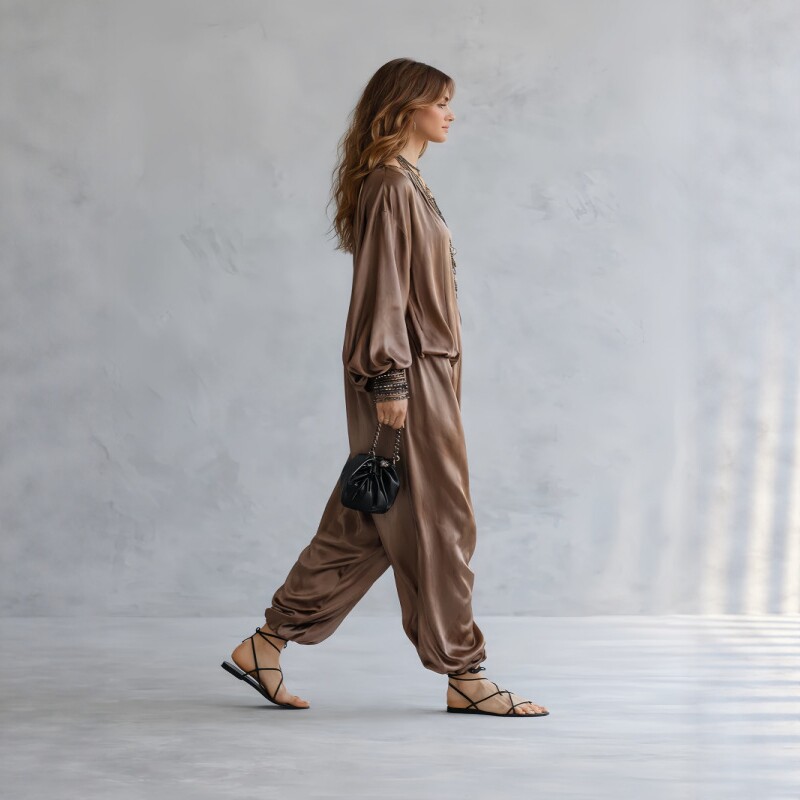 Robe longue en satin pour femme, col en V, manches chauve-souris, coupe ample, style kaftan bohème, élégante, pour les vacances, les soirées, la mode automne, grandes tailles