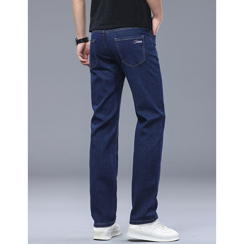 Jeans confortables et doux pour hommes, coupe slim, classiques, décontractés, à jambe droite, pantalons en denim polyvalents de haute qualité