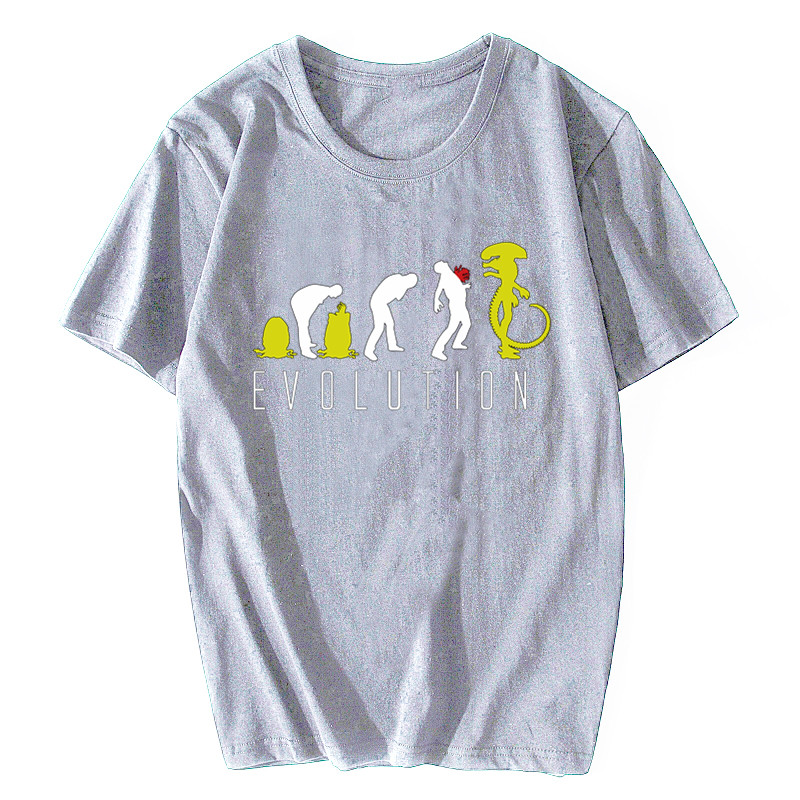 Homme femmes mode t-shirt drôle évolution d'extraterrestre hommes science-fiction t-shirt hommes loisirs hauts mâle été surdimensionné t-shirts coton