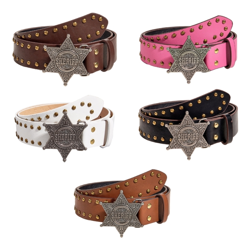 Ceinture de taille de cow-girl occidentale, ceinture large, accessoires de jeans, conception assortie avec tout, rivet punk, décorations de mode Y2k