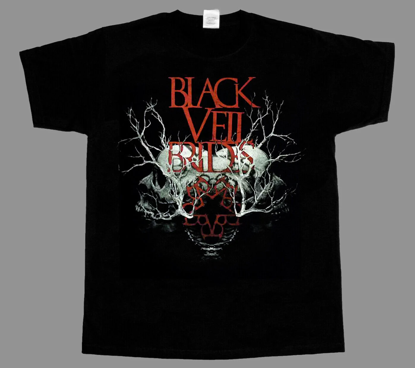 Chemise en coton à manches courtes Black Veil Brides Band, toutes tailles, Ag950