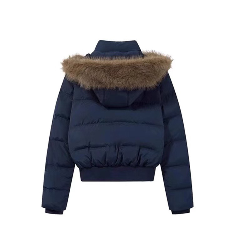 Veste chaude d'hiver pour femmes, coréen, épais, grand col en fourrure, vêtements d'extérieur à capuche, mode décontractée, manteau court détachable rembourré en coton