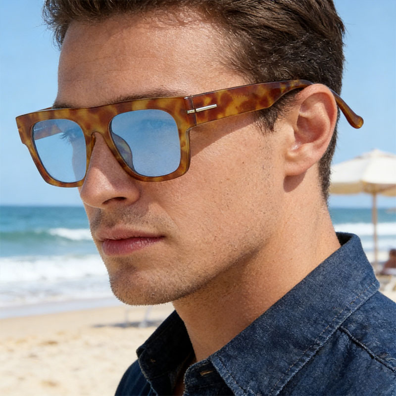 Lunettes de soleil myopie bleues hommes classique carré teinté myope ombre lunettes concepteur femmes conduite en plein air lunettes de soleil-1,5