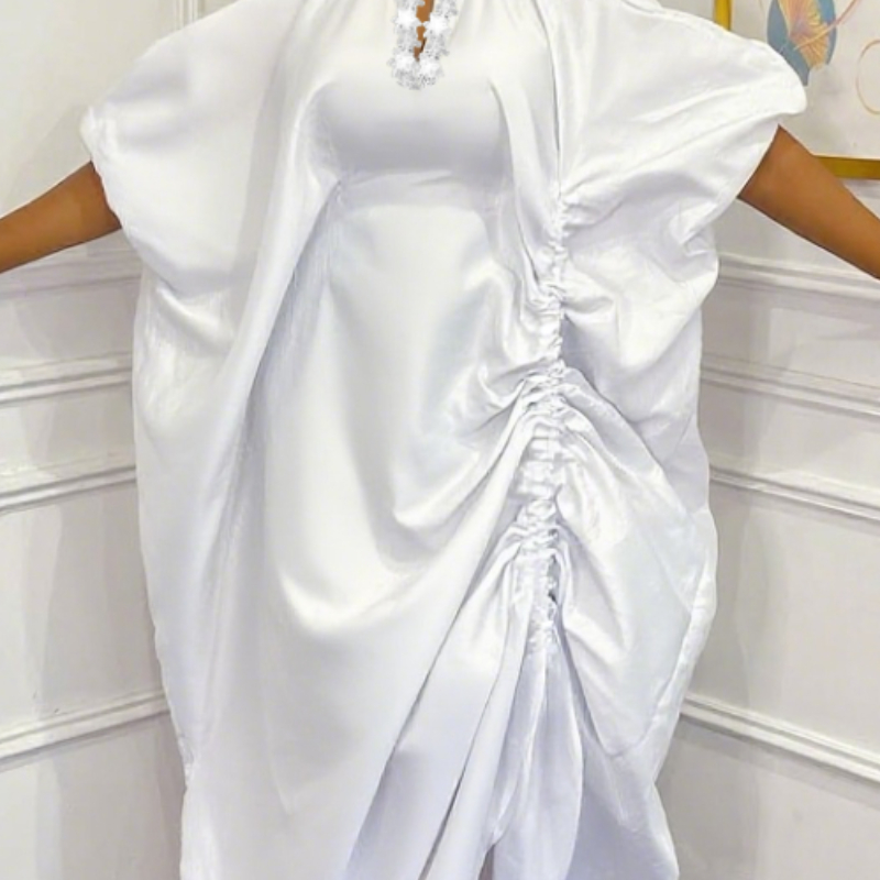 Robes africaines blanches pour femmes, robes Boubou élégantes et brillantes, traditionnelles africaines, longues, amples, col en V, fête, événement, occasions féminines