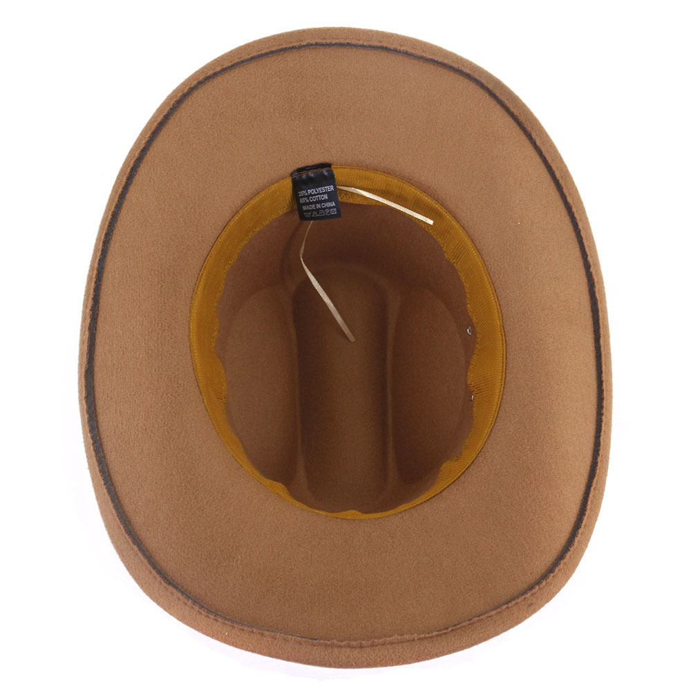 Chapeau de Cowboy occidental pour hommes, Vintage, fascinateur, fête de mariage, laine crème, Fedoras à large bord, luxe élégant, chapeaux de Cowgirl pour femmes