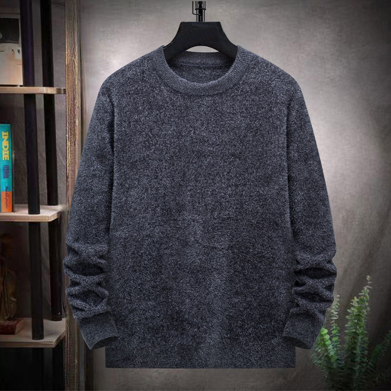 Pull tricoté ample à col rond pour hommes, grande taille, gris, couleur noire, tendance, automne, hiver, 150kg, 8XL, 7XL, 6XL