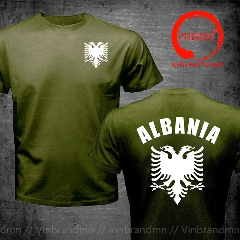 T-shirt albanais blason JA ian Feel Story Eagle pour homme, col rond, manches courtes, vêtements Harajuku, mode