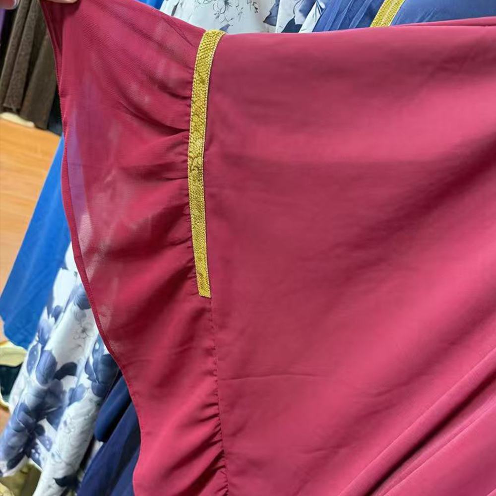 Robe Abaya 2026 Été Élégante pour Femmes Musulmanes, Manches 3/4, Col en V, Polyester, Bleu Jaune Vert, Robes Longues, Mode Musulmane Abaya