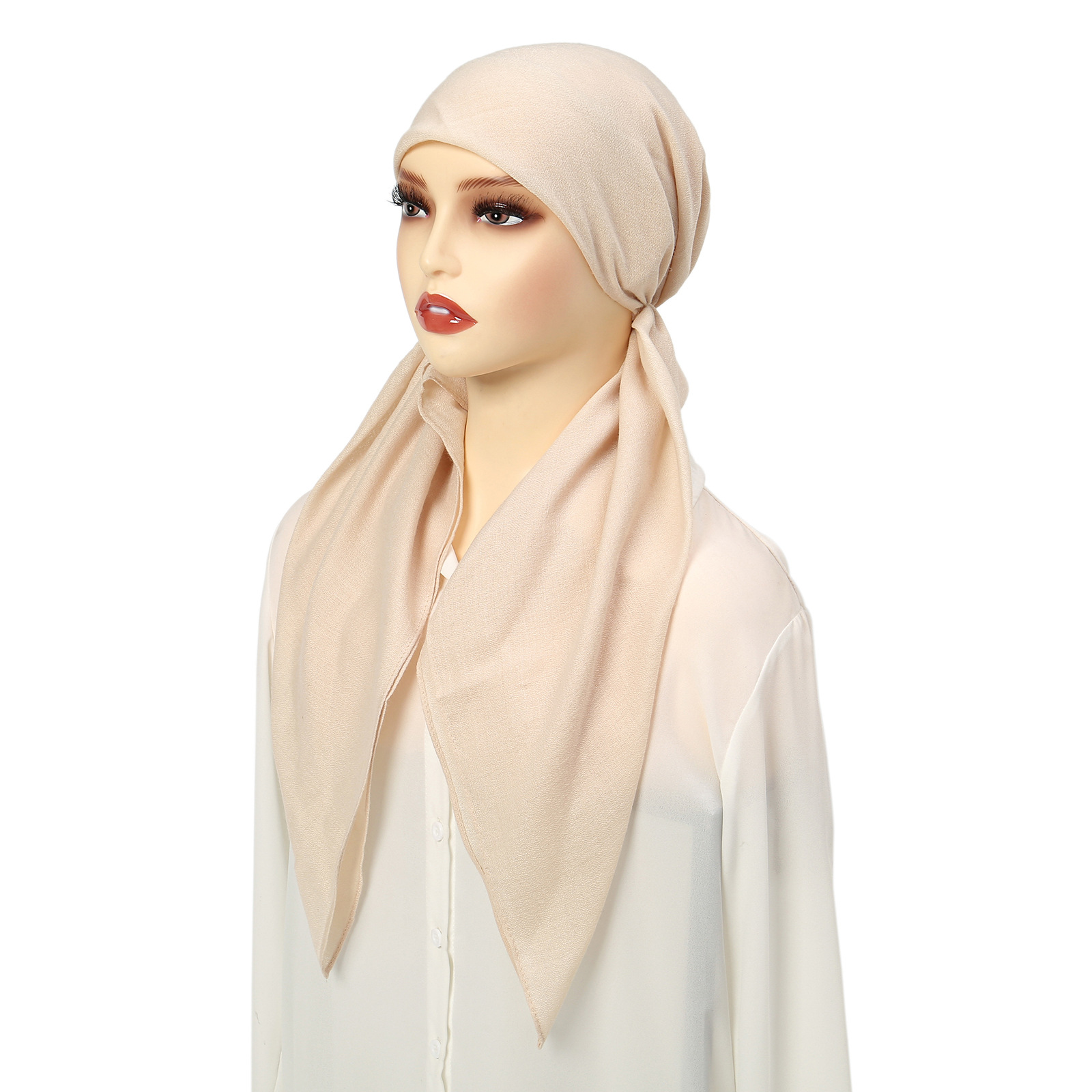 Hijab élastique doux pour femmes musulmanes, bonnet turban pour dames, écharpe à longue queue, chapeaux indiens, document solide, Ramadan